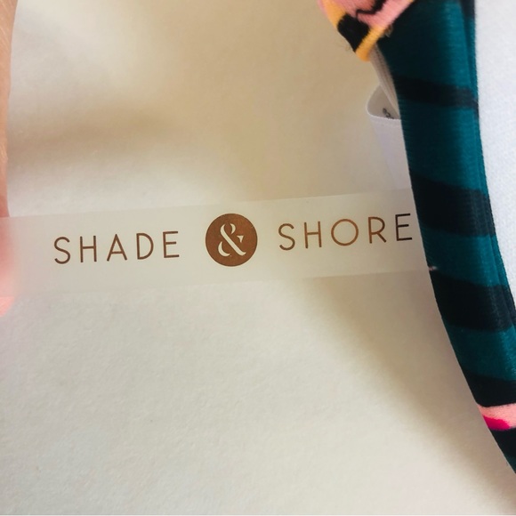 SHADE & SHORE Tropical Palm Leaves Multicolor Bikini Halter Top Size 34DD - Picture 8 of 11